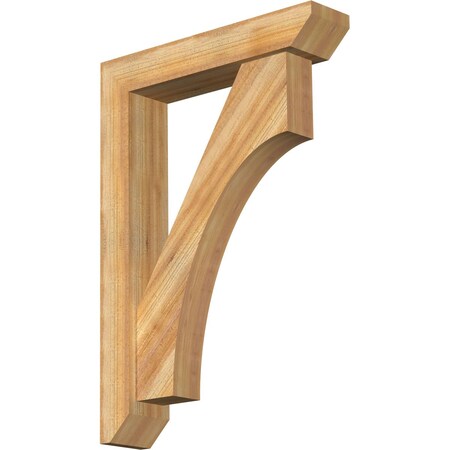 Ekena Millwork Westlake Slat Rough Sawn Bracket w/ Offset Brace, Western Red Cedar, 6"W x 28"D x 40"H BKT0604X28X40WTL06RWR
